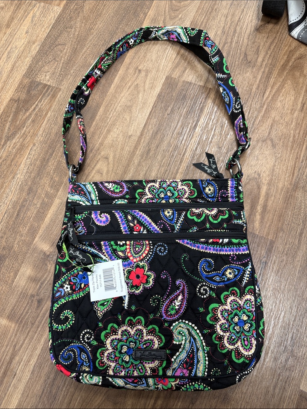 Vera Bradley Triple Zip Hipster Kiev Paisley Quilted Crossbody